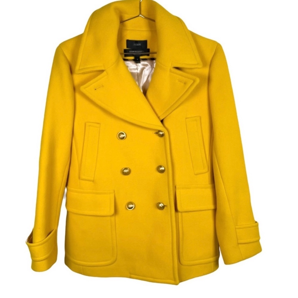 J.Crew Golden Yellow Stadium-Cloth Majesty Peacoat